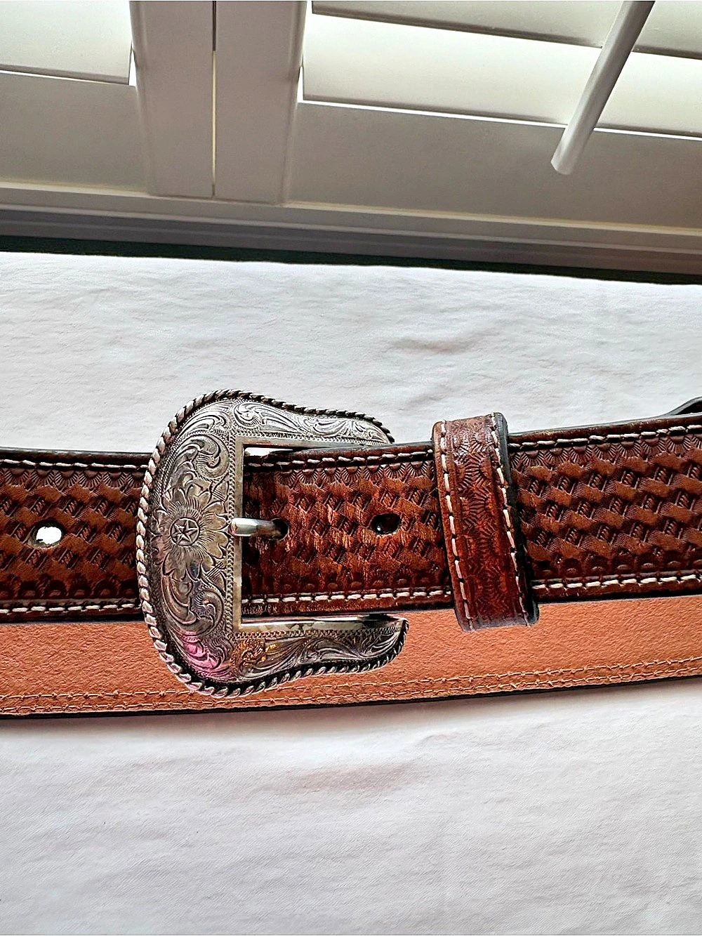 Nocona N2470 Western Leather Belt Brown Size 36